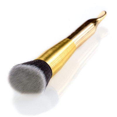 MB-258 Пензлик коса для пудри, румян і бронзаторів з лопаткою для рідких основ