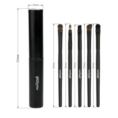 MB-215 Набір пензликів для макіяжу из 5 інструментів в металевому футлярі