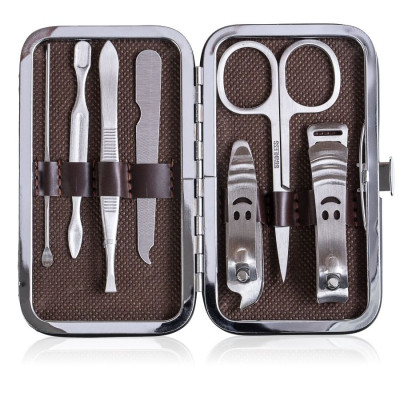MS-08 Набір для манікюра і педікюра із 7 інструментів в шкіряному футлярі