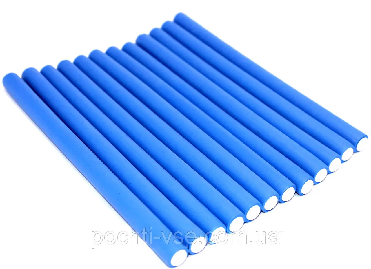 Папільотки(Бумеранги) Бігуді без липучки короткі голубі 180/12 уп