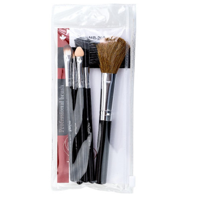 MB-200 Набір пензликів із 5 інструментів в прозорому футлярі (натуральний ворс)