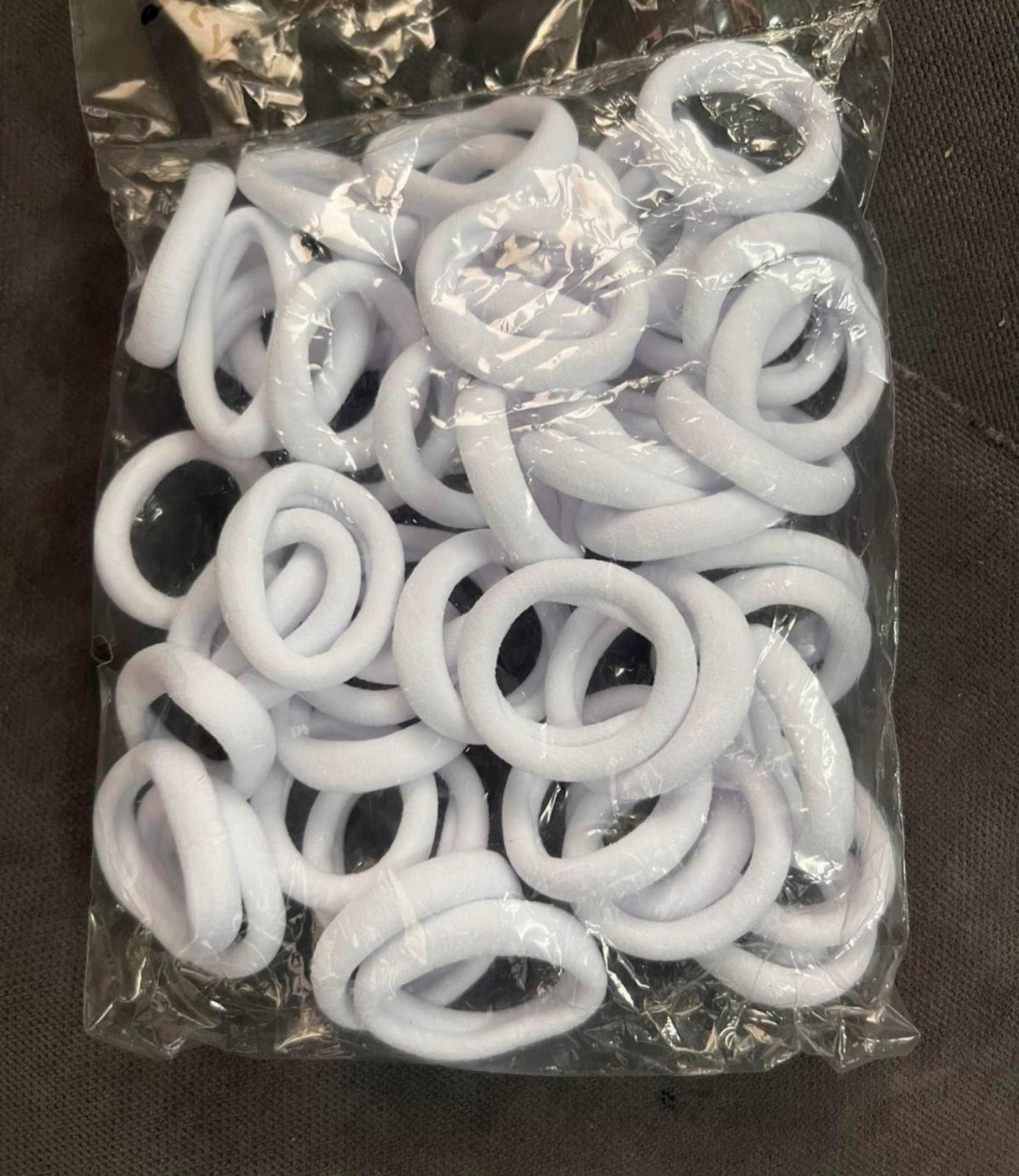 Резинка д/волосся мікрофібра біла(50) 0309-875-4