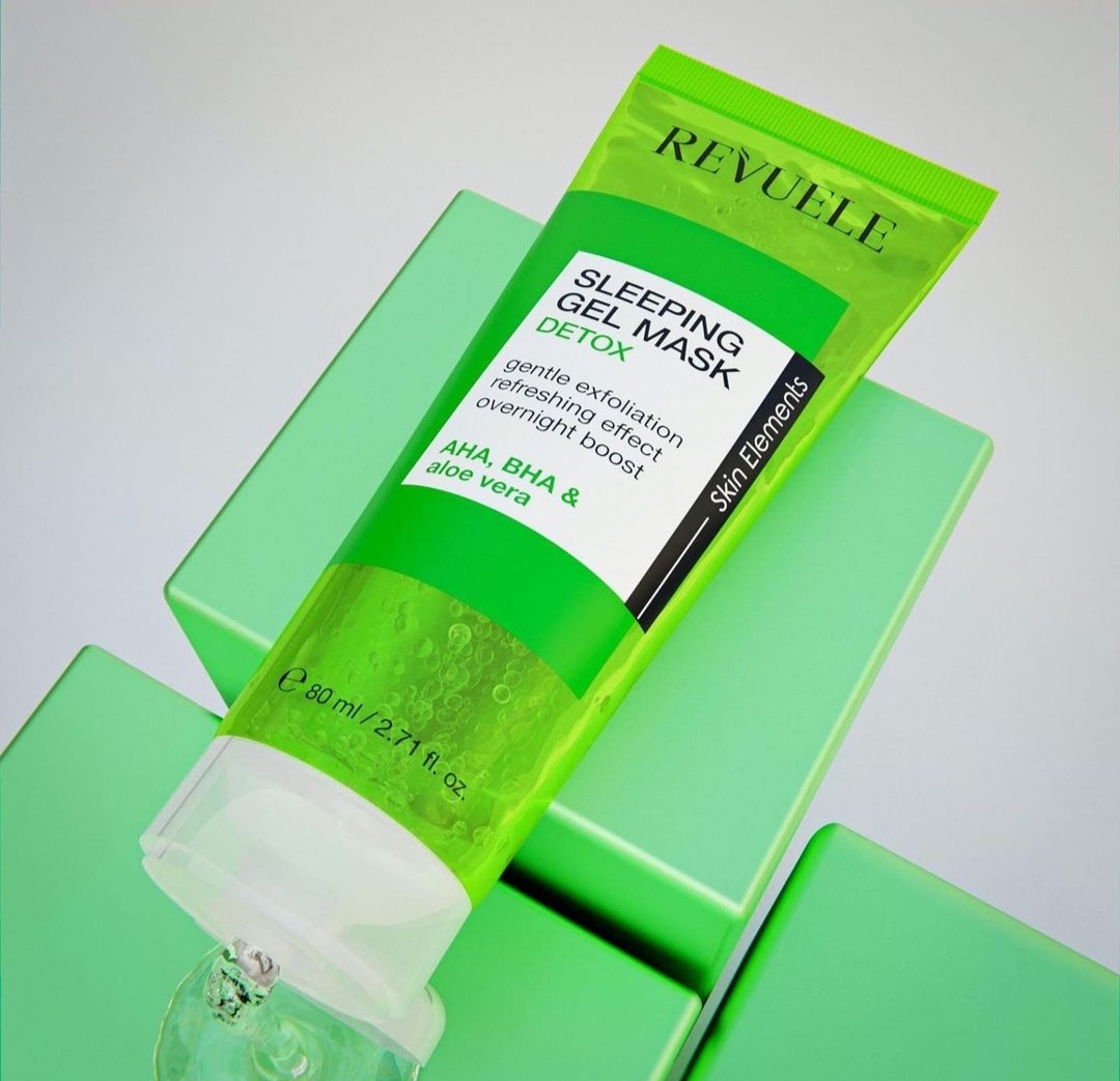 Гель-маска для обличчя Revuele нічна Детокс (зелена) 80 мл